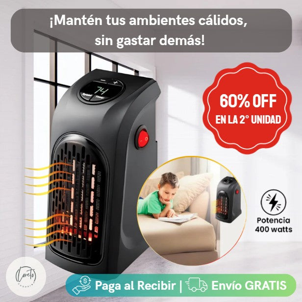 CALEFACTOR PORTÁTIL BAJO CONSUMO | Tus ambientes cálidos a bajo costo