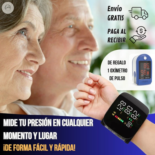 MONITOR DIGITAL DE PRESIÓN ARTERIAL PARA MUÑECA + OXÍMETRO DE REGALO| Control práctico y rápido sin salir de casa