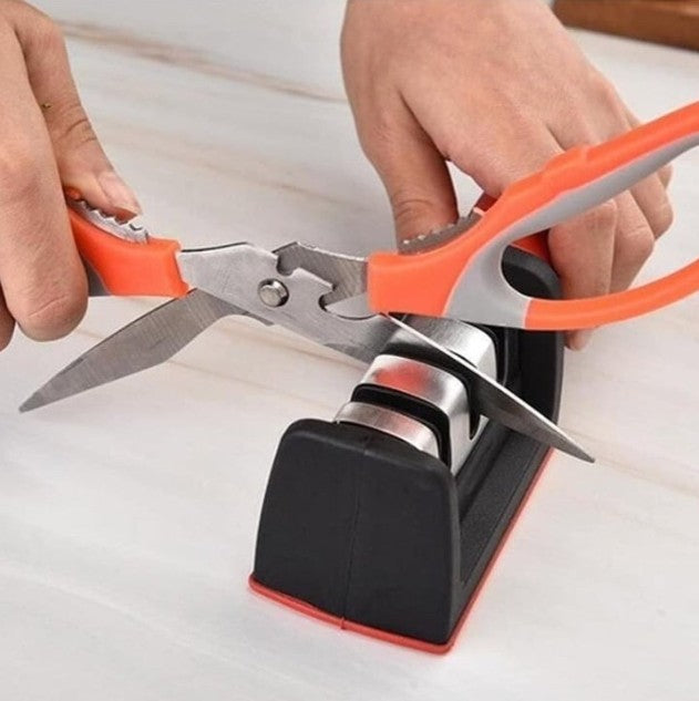 (3X1) AFILADOR DE CUCHILLOS MANUAL 3 NIVELES + EBook Recetas Parrilleras (Gratis)