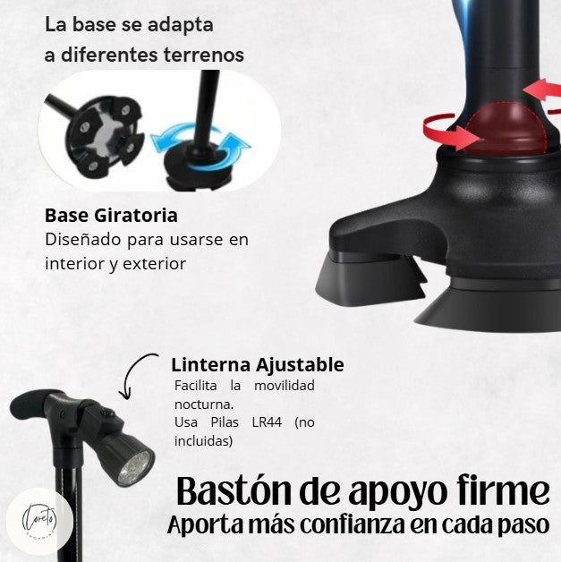BASTÓN PLEGABLE CON LUZ LED | SOPORTE Y SEGURIDAD EN CADA PASO