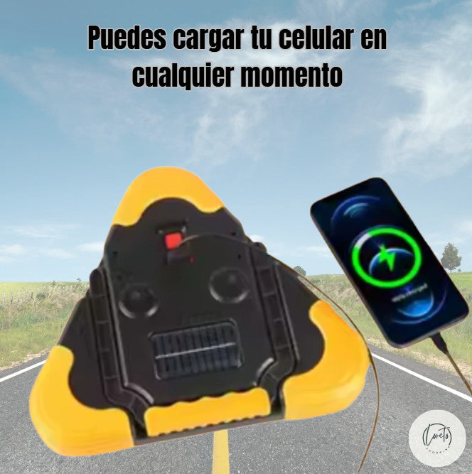 LUZ DE ADVERTENCIA LED CON CARGA SOLAR 🚗🚧 | No estar preparado es arriesgarte