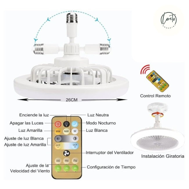 VENTILADOR CON LUZ LED FRESHLIGHT |  Tus espacios más agradables, frescos e iluminados