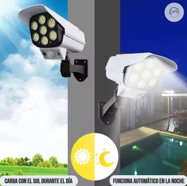 2X1 - FOCO LED SOLAR TIPO CÁMARA DE SEGURIDAD | Seguridad y tranquilidad para tu familia