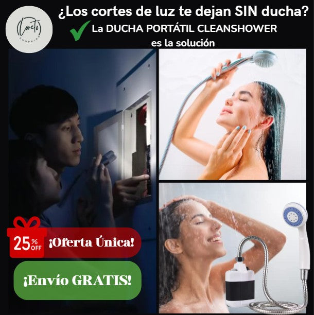 DUCHA PORTÁTIL CLEANSHOWER | Ducha todos los días, incluso sin luz